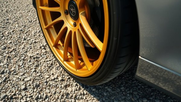 Aftermarket Car Accessories Risks - Alloy wheel close-up on gravel.
