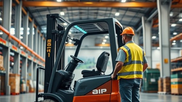 AI-enhanced forklift in a warehouse to prevent pedestrian collisions