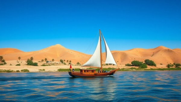Traditional sailboat on a serene Private Nile Cruise