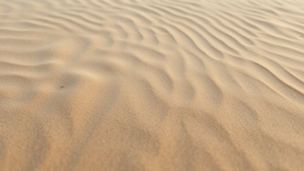 Sandy beach with faint patterns, evoking peace and tranquility.