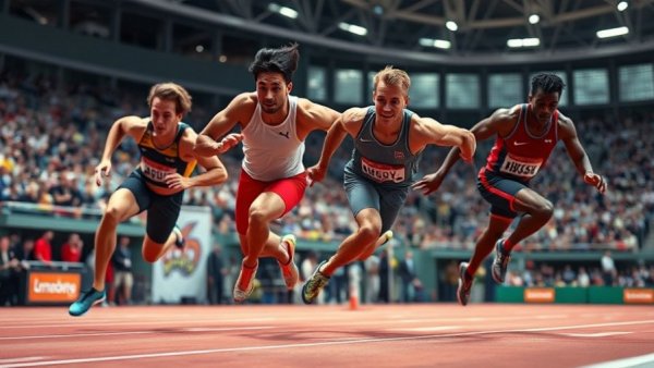 U.S. sprinting team competes in World Indoor Championships race.