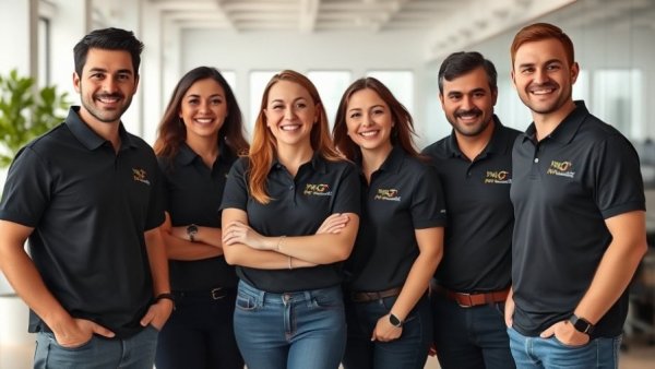 Pranos team members smiling in office attire for a funding announcement