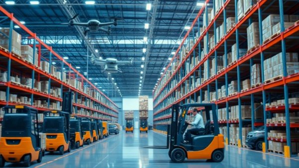 Computer vision inventory management in a warehouse with forklifts