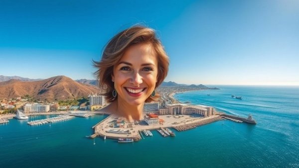 $200k Beach Condos in La Paz, Mexico - Aerial view over harbor.
