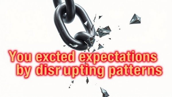 Breaking chain link with motivational text on exceeding expectations.