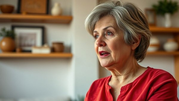 Woman discusses how what we eat affects type 2 diabetes in a home setting.