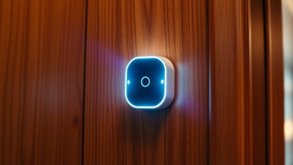 Smart sensor on wall glowing softly, replaces 5 home devices.
