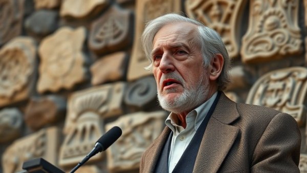 Elderly man discussing India Climate Goals 2035.