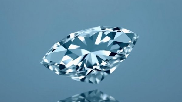 Close-up of marquise cut diamond highlighting its facets