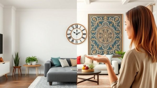 Common decor mistakes to avoid illustrated by contrasting room designs.