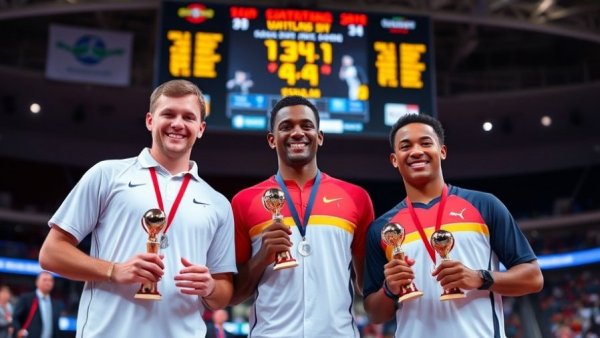 2026 City of Jesolo Trophy winners holding awards on podium.