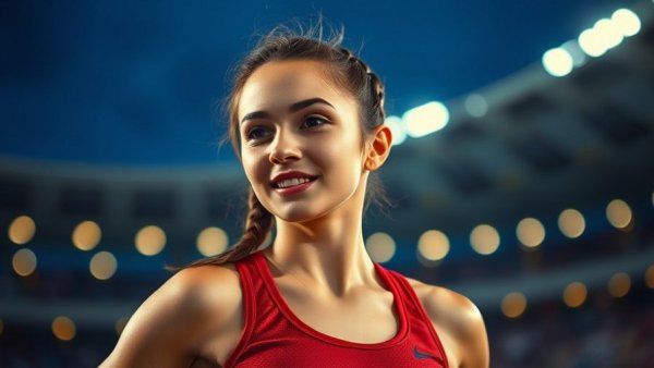 Shanoya Douglas sports equity young athlete in action at a stadium.