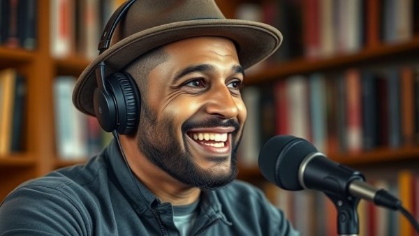 Man speaking on a podcast about call out training.