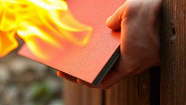 Test of fire-resistant building panel with flame exposure.