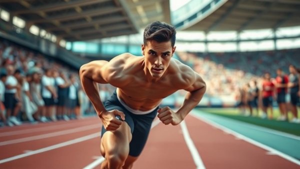 Letsile Tebogo 100m dash runner in intense sprint.