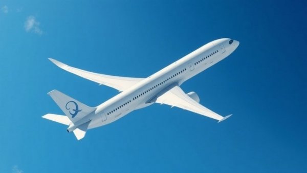 Boeing 787 mid-flight with clear blue sky background