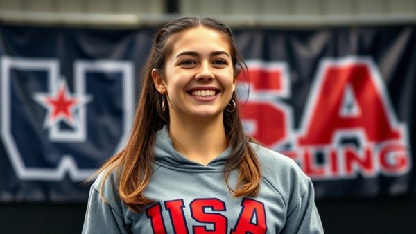 U15 Women's Freestyle champion posing proudly.