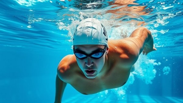 Underwater swimmer displaying swim faster technique