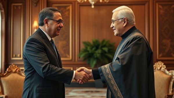 Qatar South Korea relations depicted through a diplomatic handshake.