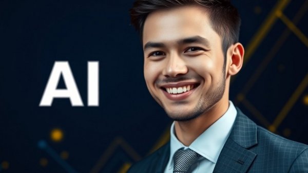 AI's Impact on AEC Firms: smiling man with AI graphic, podcast theme.