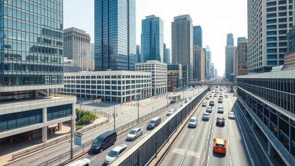 Bustling urban scene depicting work-life balance in Qatar.