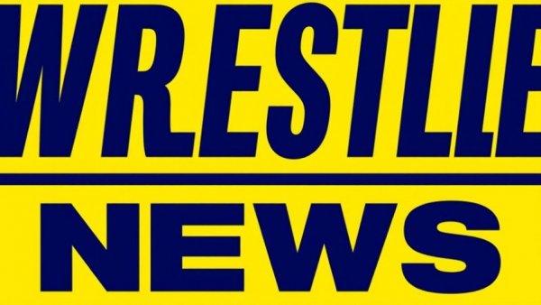 Bold wrestling news logo on vibrant yellow background