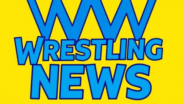 Wrestling news logo with bold lettering on yellow.