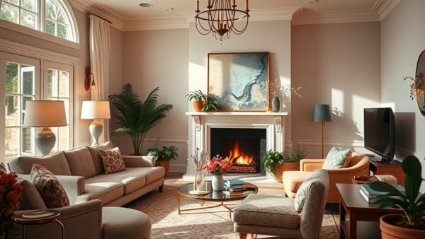 Home Style Saturday Ideas in a cozy and elegant living room.