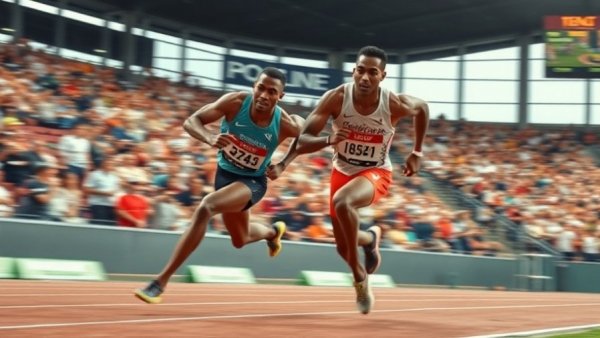 Intense USA 4x100 meter relay performance with focused sprinters.