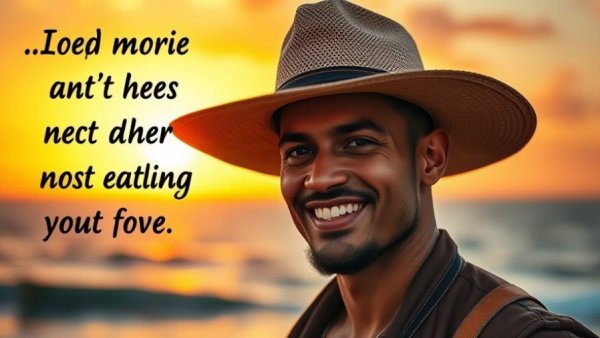 Determined man in a hat with motivational quote about English Channel swim preparation.