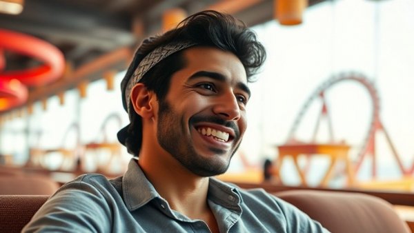 Qatar's Evolution in amusement attractions, man relaxing indoors.