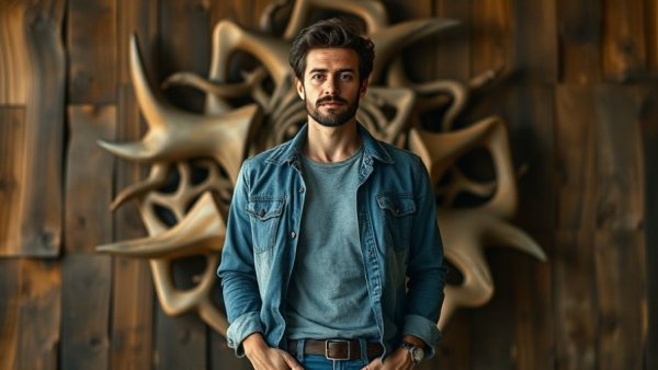 Confident person in front of art, related to Thailand retirement visa programs.