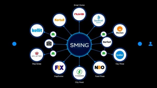 Thread Border Router network diagram with IoT icons and brands.