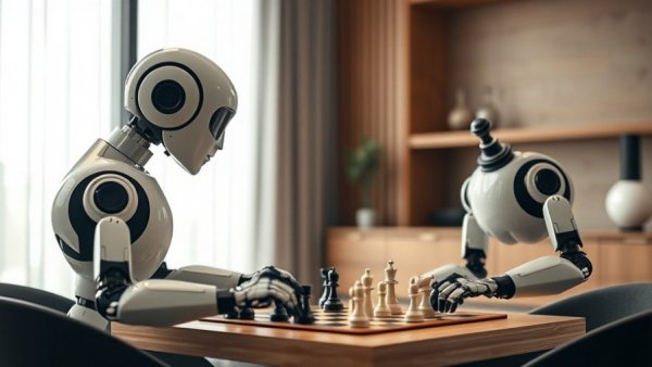 Newest robot in my smart home playing chess vibrantly.