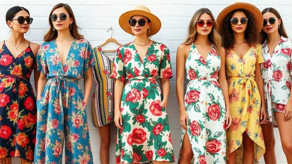 Stylish Mother's Day fashion ideas, floral dresses and blouses.