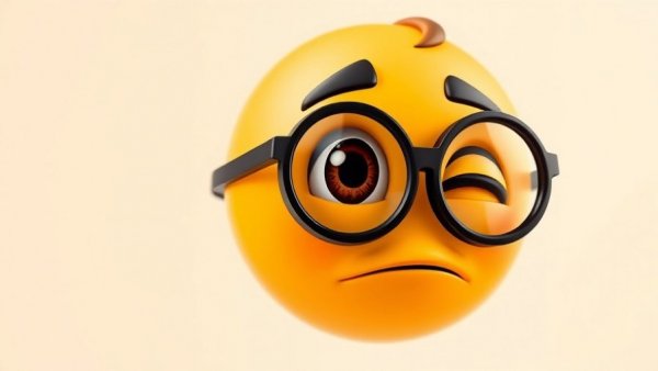 Curious emoji with monocle analyzing.
