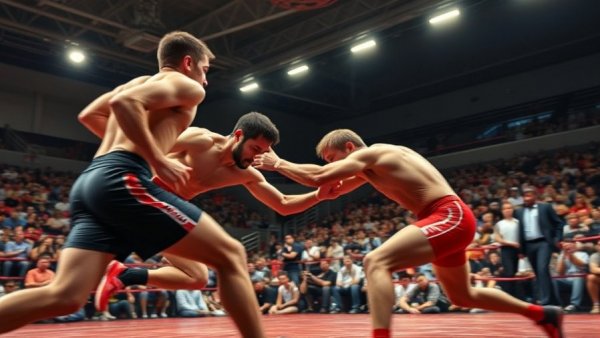 Amryn Nutter competing in dynamic wrestling action