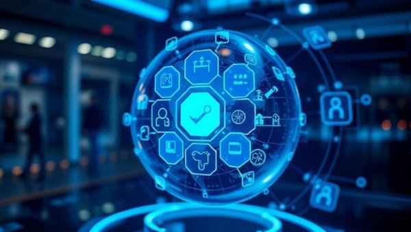 Futuristic digital healthcare interface over a globe, Spain healthcare for expats.