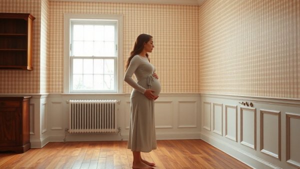 Cozy traditional interior design ideas in Raleigh NC with checkered wallpaper.