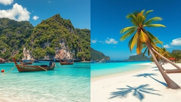 Comparison of Phuket's cliffs and Koh Rong's serene beach