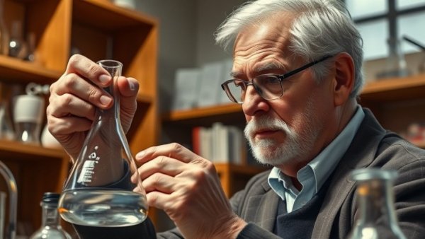 Build Tenacity in Others: Portrait of tenacious scientist in lab.