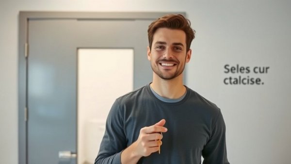 Man holding a key, representing smart home technology advancements.