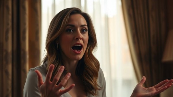 Expat life in Mexico City: Woman excited and speaking animatedly.