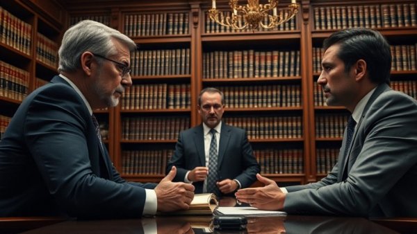 Tense discussion on UK Pension Sharing in an International Divorce in a law office.