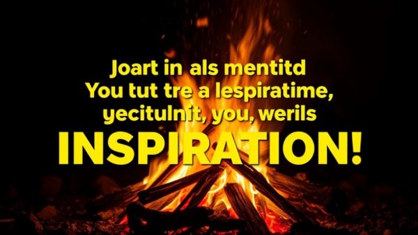Inspirational campfire with motivational text about leadership.