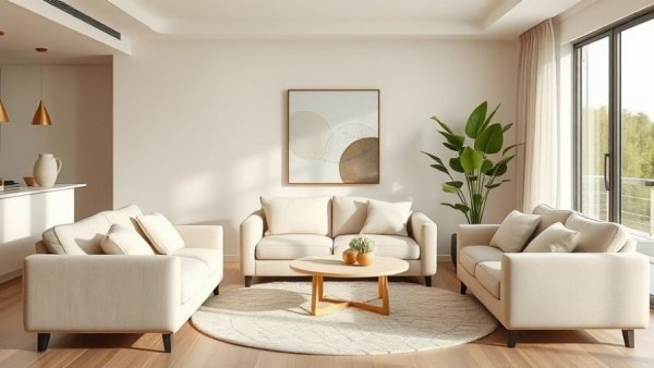 Minimalist living room showcasing 2026 home decor trends.