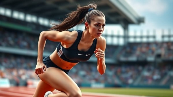 Abby Steiner Puma lawsuit related athlete sprinting on track.