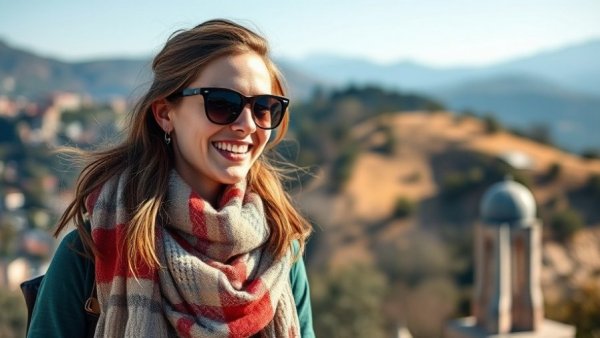 Moving to Spain to Teach English: Young woman outdoors with sunglasses.