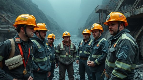 Rescue workers at Colombia mine explosion site.