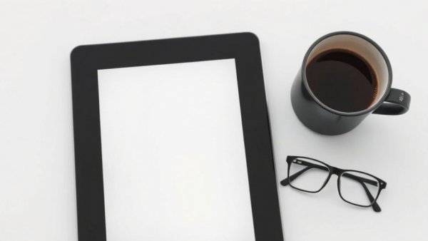 Digital e-book cover with coffee and glasses.